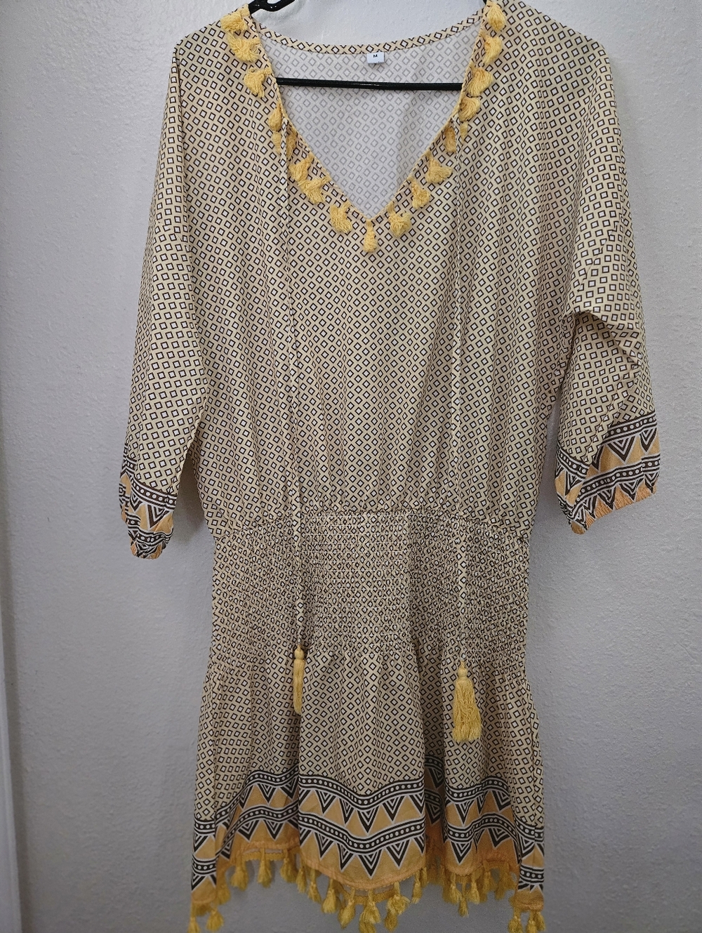 Bohemian Yellow Tassel  Dress